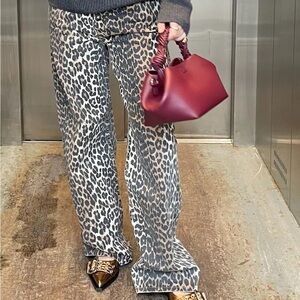 Ganni Leopard Print Women's Jeans | Izey